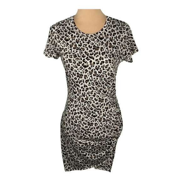 La Miel Whistling Dixie Mini Leopard Print Dress - Size Small New - Picture 2 of 7